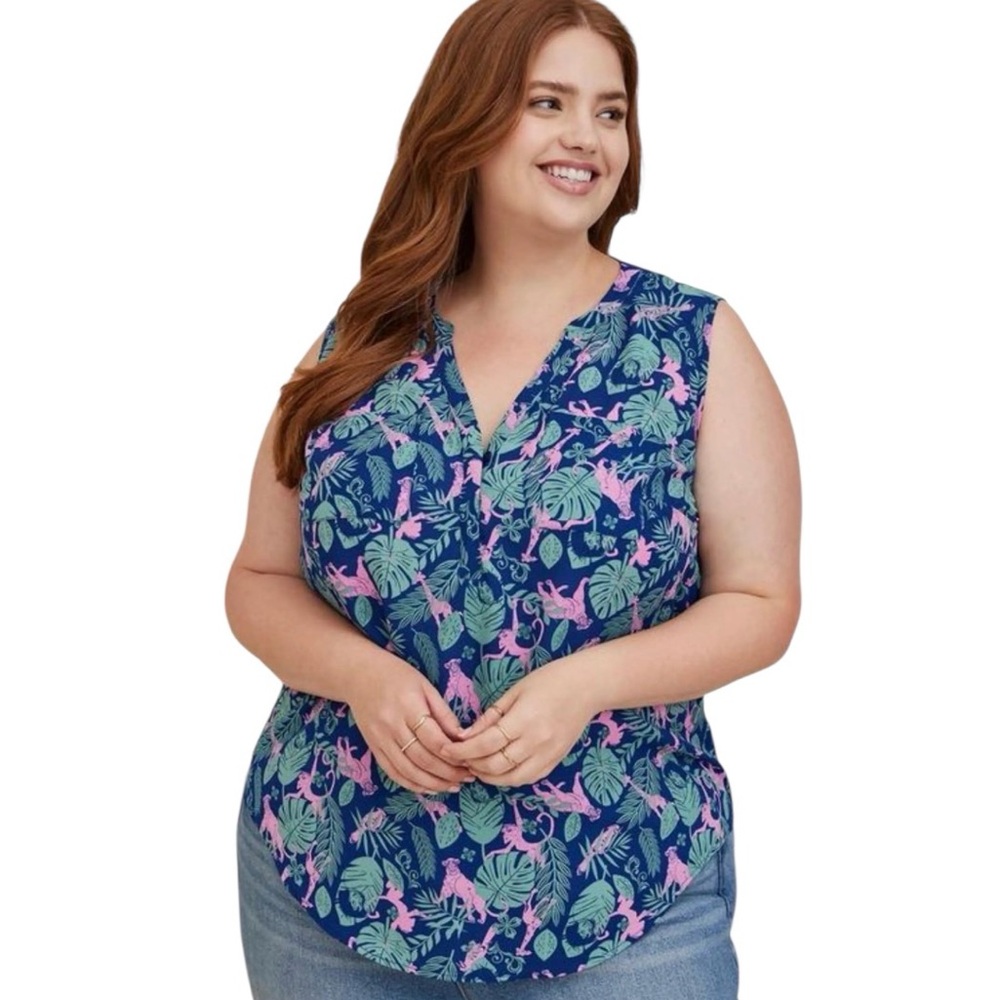 Torrid x Disney The Jungle Book Georgette All Over Print Sleeveless Blouse Tank